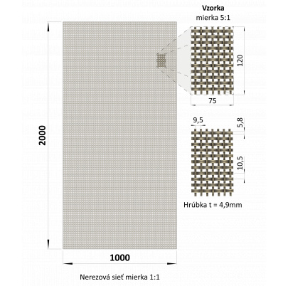 Dekoratívna sieť, nerez AISI 316 - len na objednávku