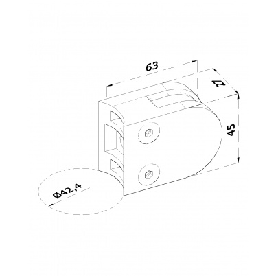 Svorka na trubku ø42.4mm, sklo 6-10.76mm, brúsená AISI304