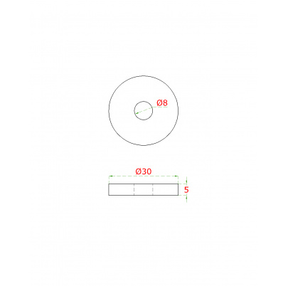 Prechod na vymedzenie vzdialenosti, ø30mm, AISI304