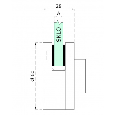 Svorka skla koncová, sklo 8-12mm, brúsená AISI304