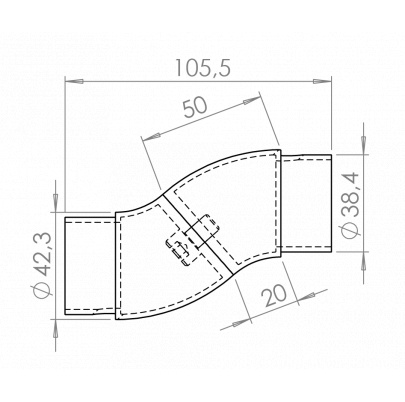Spojka nastaviteľná do 360° ø42.4mm, leštená AISI304