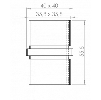 Spojka napájacia, priama na jokel, brúsená nerez AISI304