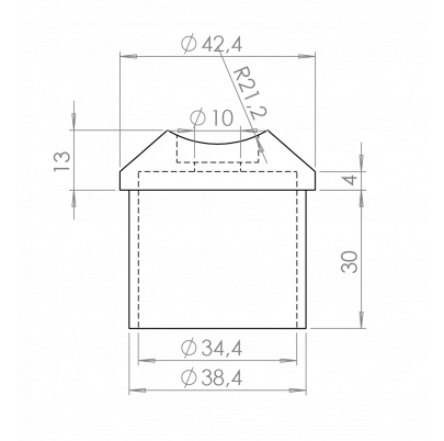 Držiak na trubku ø42.4mm na madlo ø42.4mm, brúsená AISI316