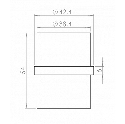 Spojka priama na trubku ø42.4mm, brúsená nerez AISI316