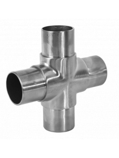 Spojka, krížový kus na trubku ø42.4mm, brúsená AISI304