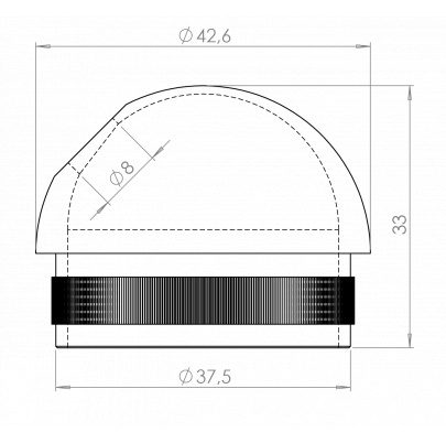 Spodok držiaka na trubku ø42.4mm, závit M8, brúsená AISI304