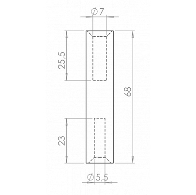 Čap M8/M6, ø14mm, L-68mm, brúsená nerez AISI304