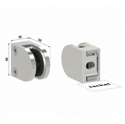Svorka plochá, sklo 6-10.76mm, brúsená nerez AISI304