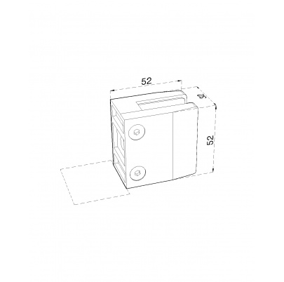 Svorka na jokel 40x40mm, sklo 8-12.76mm, brúsená AISI304