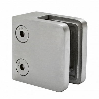 Svorka skla/plechu na jokel 40x40mm, brúsená nerez AISI304