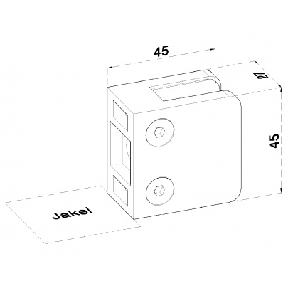 ZAMAK svorka plochá, sklo 6-10.76mm, bez úpravy