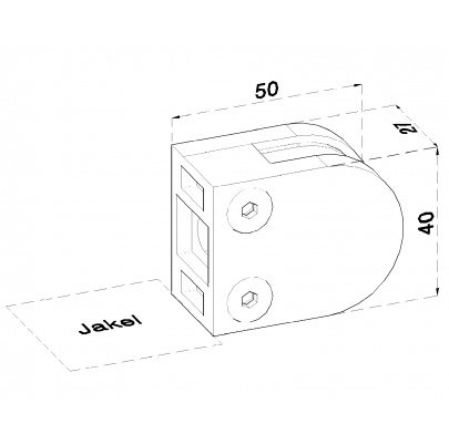 ZAMAK svorka plochá, sklo 6-10.76mm, bez povrchovej úpravy