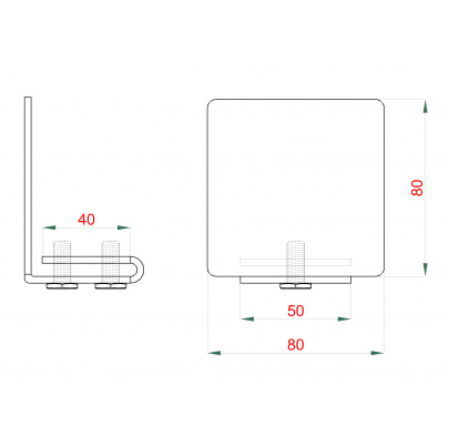 Samonosný systém 80x80x5mm posuvnej brány do 400kg/7m, Zn