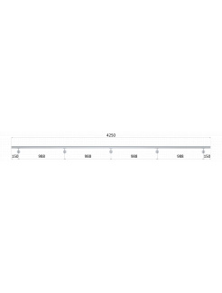 Madlo 4250mm ø 42.4mm s ukončením, brúsená nerez AISI316