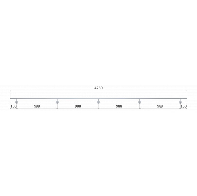 Madlo 4250mm ø 42.4mm s ukončením, brúsená nerez AISI316