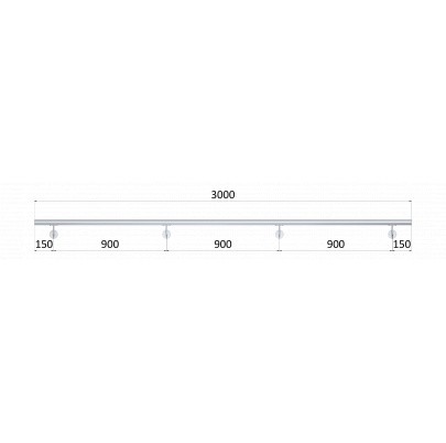 Madlo 3000mm ø 42.4mm s ukončením, brúsená nerez AISI316