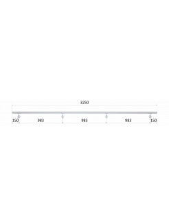 Madlo 3250mm ø 42.4mm s ukončením, brúsená nerez AISI316