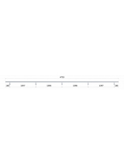 Madlo 4750mm ø 42.4mm s ukončením, brúsená nerez AISI316