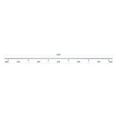 Madlo 5250mm ø 42.4mm s ukončením, brúsená nerez AISI316