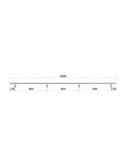 Led madlo ø 42.4mm, L-3000mm, brúsená nerez AISI304
