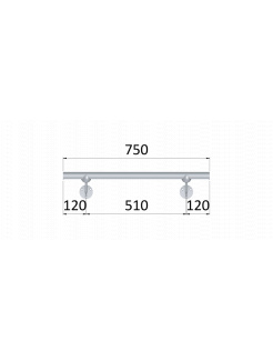 Led madlo ø 42.4mm, L-750mm, brúsená nerez AISI304