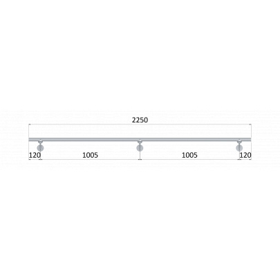 Led madlo ø 42.4mm, L-2250mm, brúsená nerez AISI304