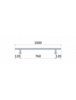 Led madlo ø 42.4mm, L-1000mm, brúsená nerez AISI304