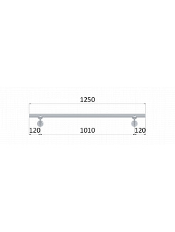 Led madlo ø 42.4mm, L-1250mm, brúsená nerez AISI304