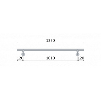 Led madlo ø 42.4mm, L-1250mm, brúsená nerez AISI304