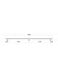 Led madlo ø 42.4mm, L-2500mm, brúsená nerez AISI304