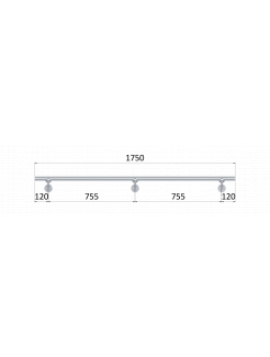 Led madlo ø 42.4mm, L-1750mm, brúsená nerez AISI304