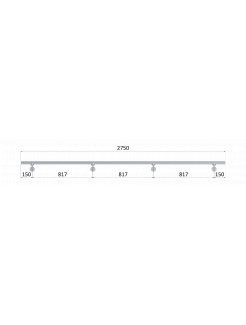 Led madlo ø 42.4mm, L-2750mm, brúsená nerez AISI304