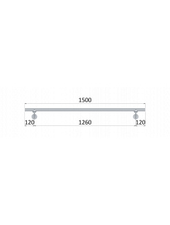Led madlo ø 42.4mm, L-1500mm, brúsená nerez AISI304