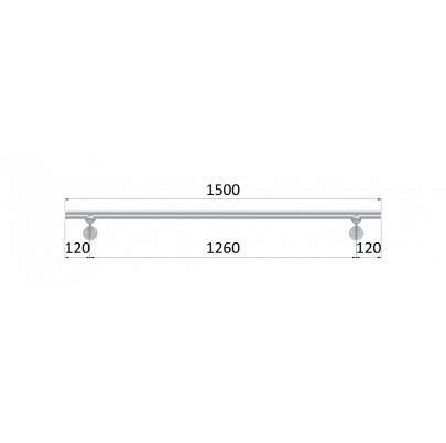 Led madlo ø 42.4mm, L-1500mm, brúsená nerez AISI304