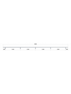 Led madlo ø 42.4mm, L-5000mm, brúsená nerez AISI304