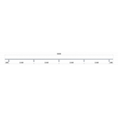 Led madlo ø 42.4mm, L-5000mm, brúsená nerez AISI304