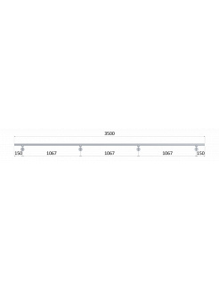 Led madlo ø 42.4mm, L-3500mm, brúsená nerez AISI304
