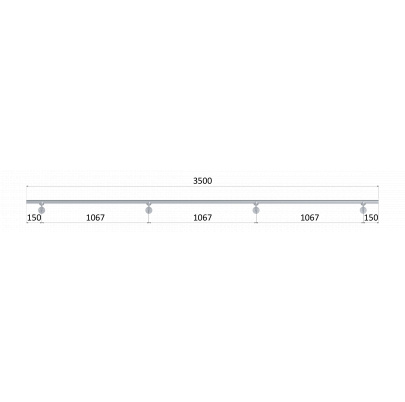 Led madlo ø 42.4mm, L-3500mm, brúsená nerez AISI304