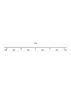 Led madlo ø 42.4mm, L-3750mm, brúsená nerez AISI304
