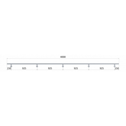 Led madlo ø 42.4mm, L-4000mm, brúsená nerez AISI304