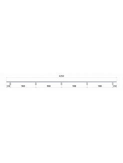 Led madlo ø 42.4mm, L-4250mm, brúsená nerez AISI304