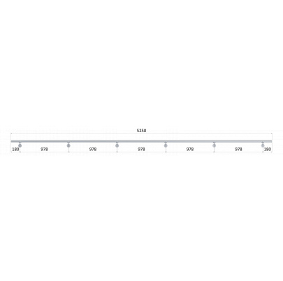 Led madlo ø 42.4mm, L-5250mm, brúsená nerez AISI304
