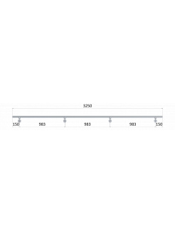 Led madlo ø 42.4mm, L-3250mm, brúsená nerez AISI304