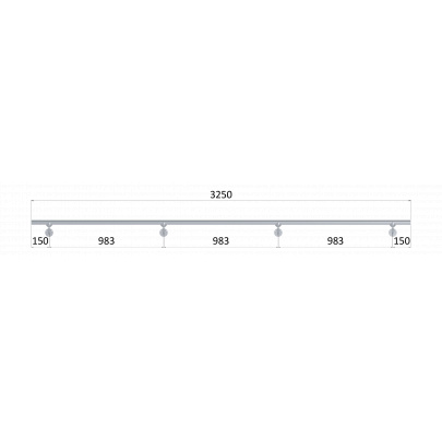 Led madlo ø 42.4mm, L-3250mm, brúsená nerez AISI304