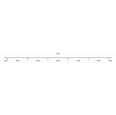 Led madlo ø 42.4mm, L-5750mm, brúsená nerez AISI304