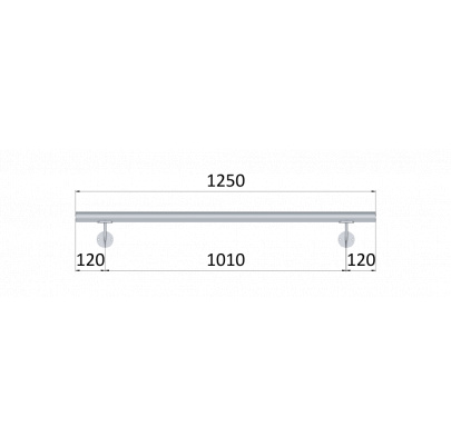 Madlo ø 42.4mm, L-1250mm, brúsená nerez AISI304