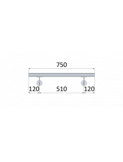 Madlo ø 42.4mm, L-750mm, brúsená nerez AISI304