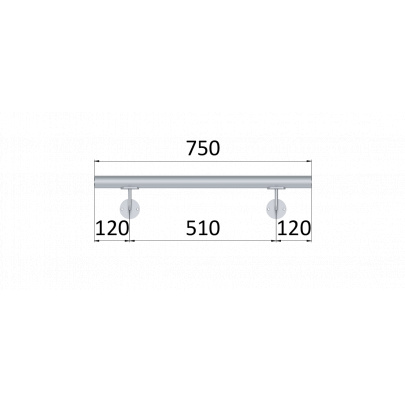 Madlo ø 42.4mm, L-750mm, brúsená nerez AISI304