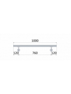 Madlo ø 42.4mm, L-1000mm, brúsená nerez AISI304