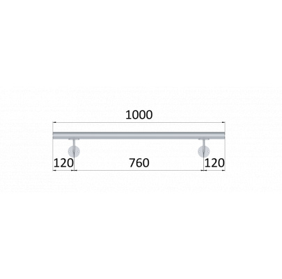Madlo ø 42.4mm, L-1000mm, brúsená nerez AISI304
